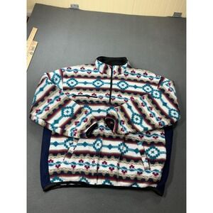 Vintage Ski Country Imports Jacket Mens XL Multicolor Fleece 1/4 Zip Colorado